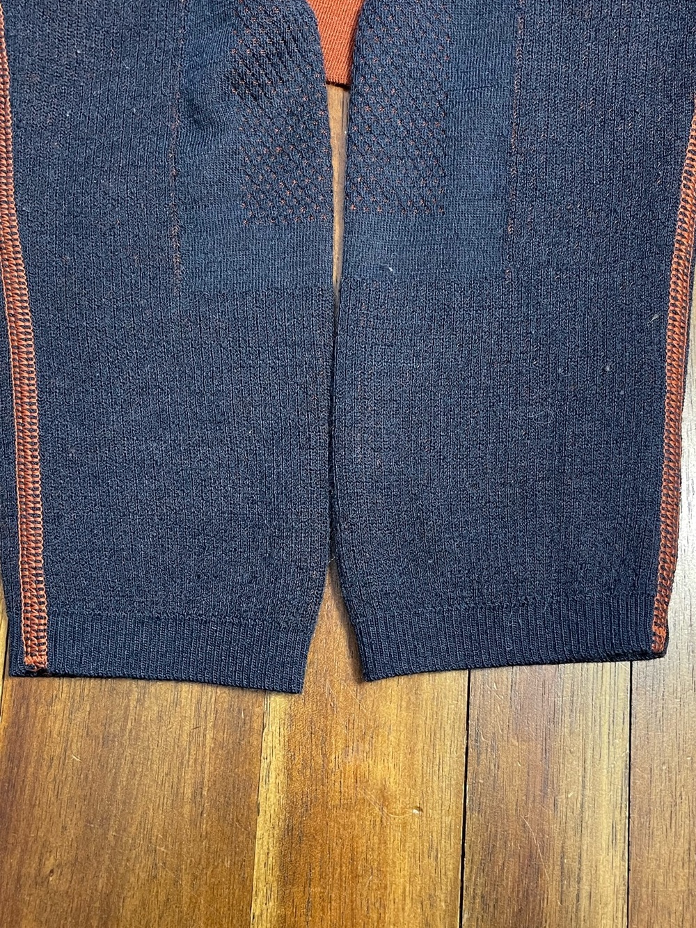 Smartwool Intraknit Rust Orange & Navy Long Sleeve Knit Top Women’s Size Medium - Picture 7 of 10